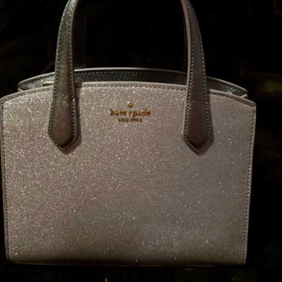 Kate Spade Lilac Frost Glitter Tinsel 2022 Satchel Crossbody Handbag Bag prelove - Picture 5 of 11